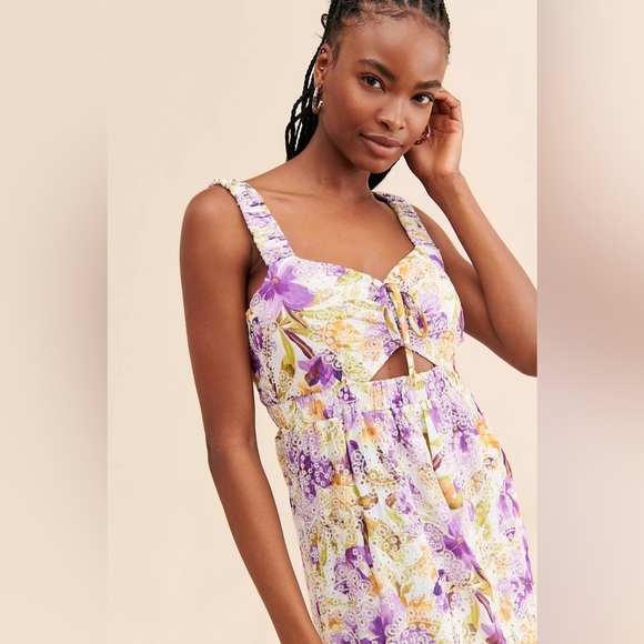 Anthropologie Adelyn Rae Kathleena Eyelet Midi Dress NWOT XS! - Picture 3 of 6